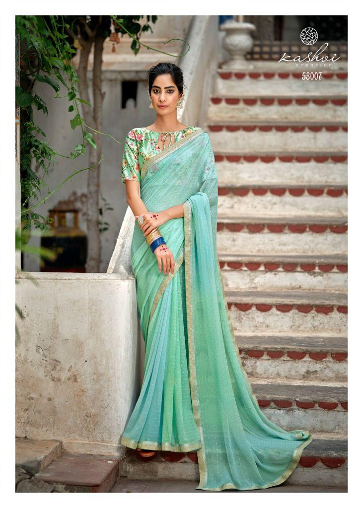 Kashvi Creation Shraddha Georgette With Foil Print Fancy Saree