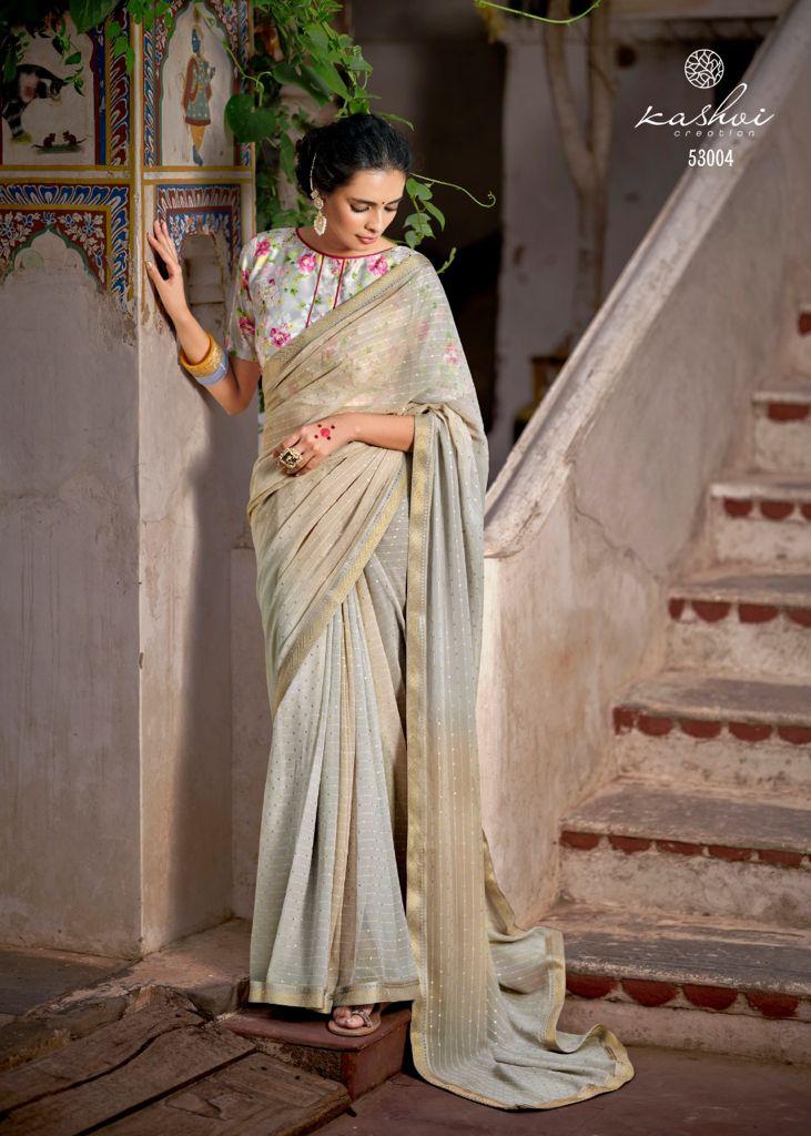 Kashvi Creation Shraddha Georgette With Foil Print Fancy Saree