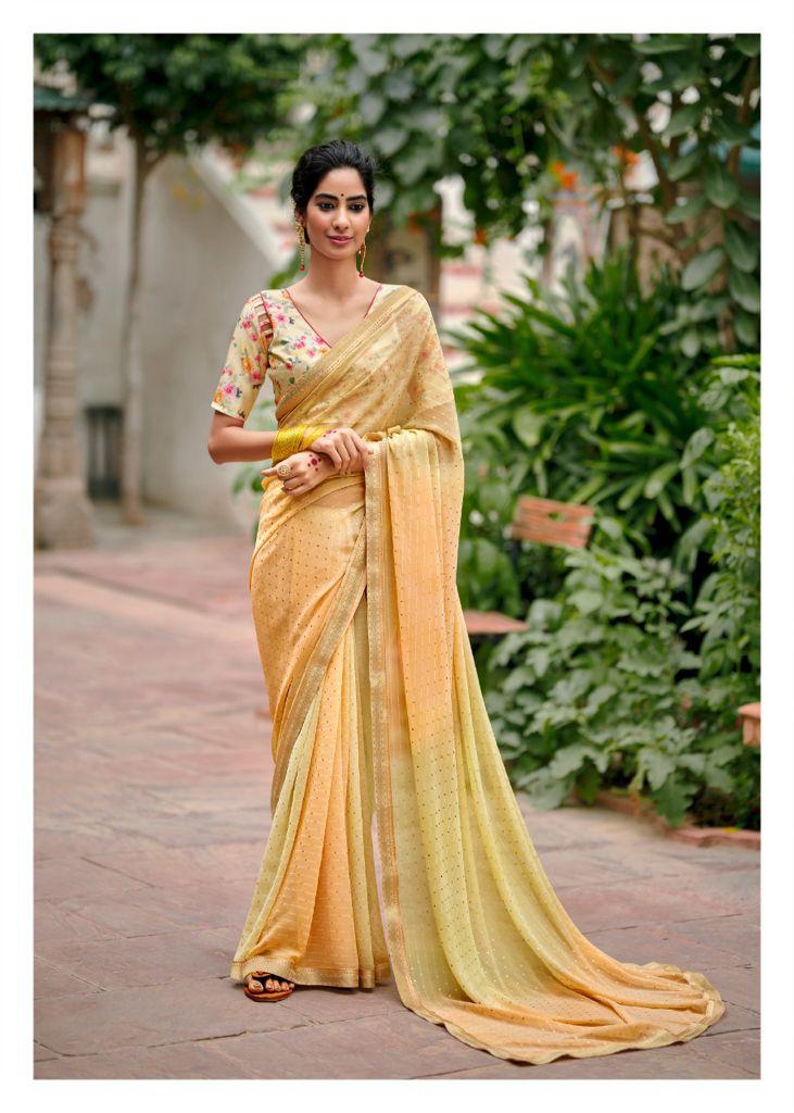 Kashvi Creation Shraddha Georgette With Foil Print Fancy Saree