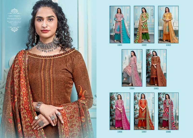 Kesariya Queen Pashmina Jacquard Exclusive Swarovski Diamond Work Salwar Kameez