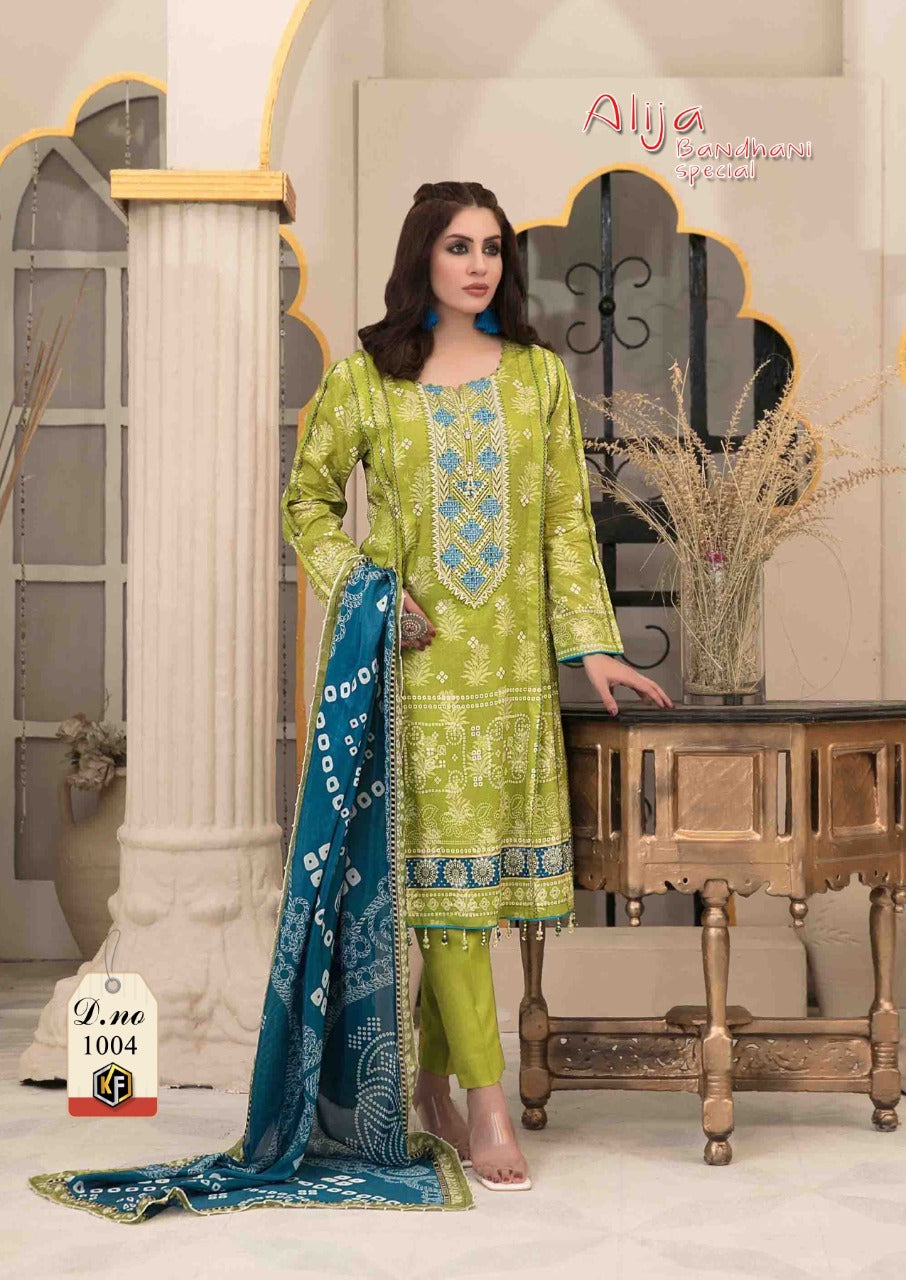 Keval Fab Alija Bandhani Special Pure Cotton Pakistani Salwar Kameez