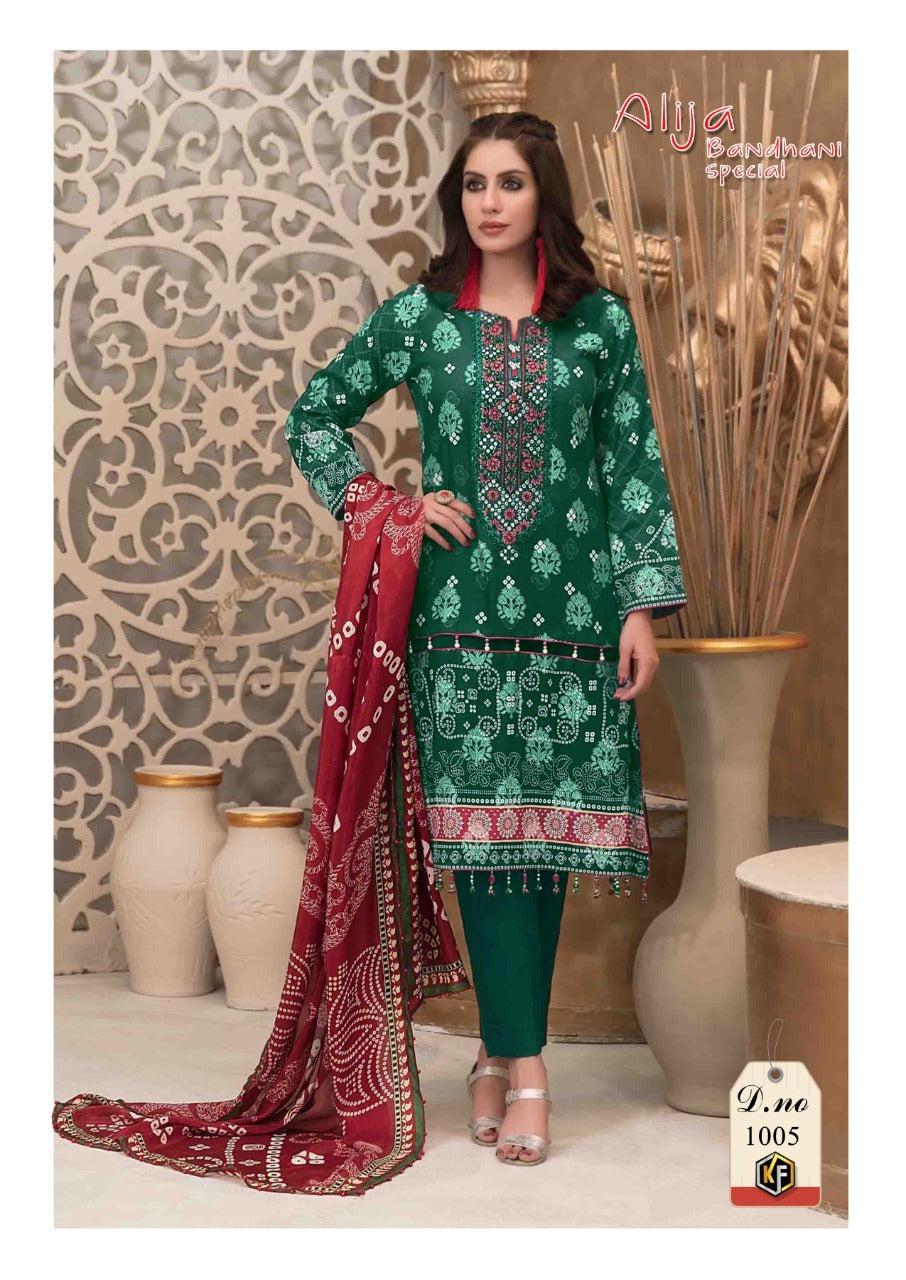 Keval Fab Alija Bandhani Special Pure Cotton Pakistani Salwar Kameez