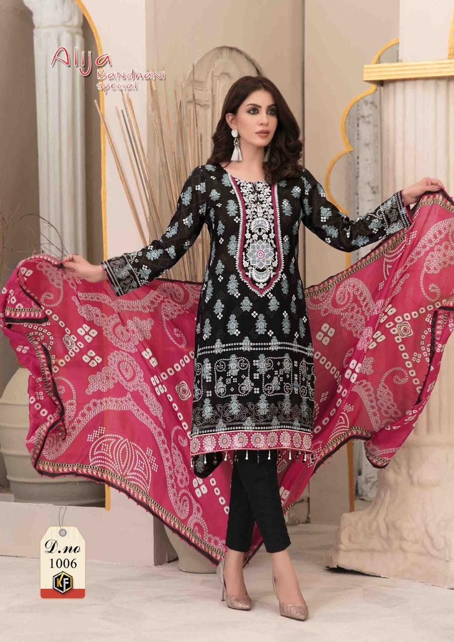 Keval Fab Alija Bandhani Special Pure Cotton Pakistani Salwar Kameez