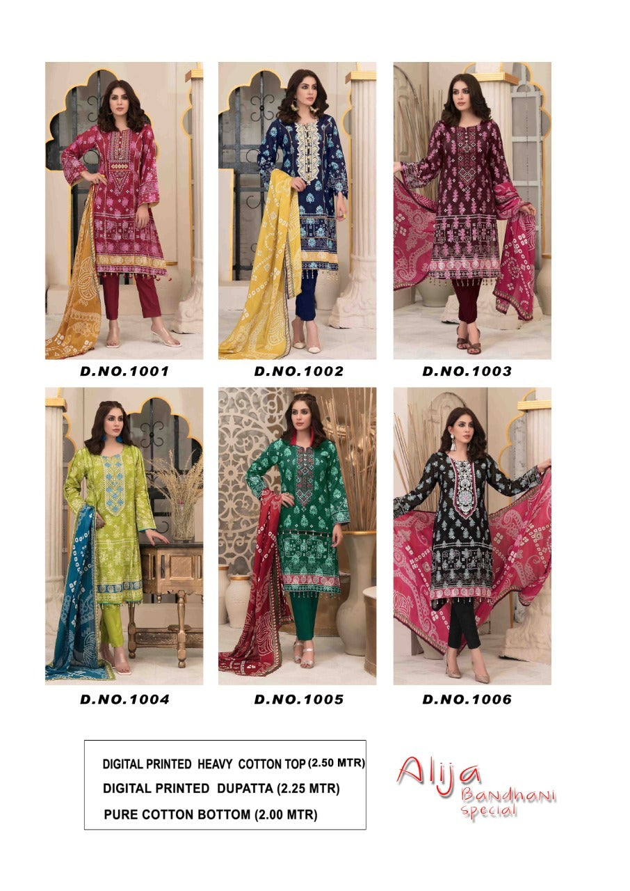 Keval Fab Alija Bandhani Special Pure Cotton Pakistani Salwar Kameez