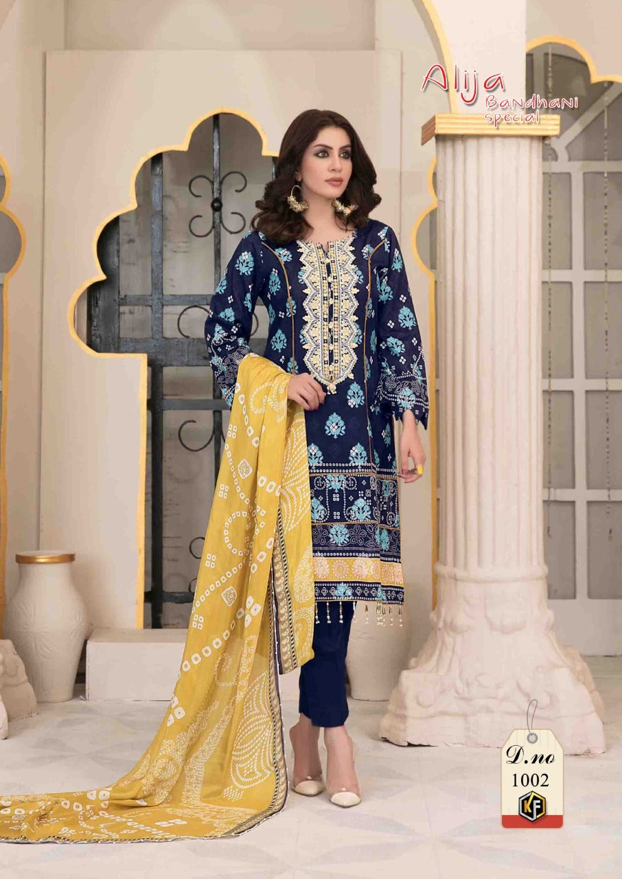 Keval Fab Alija Bandhani Special Pure Cotton Pakistani Salwar Kameez