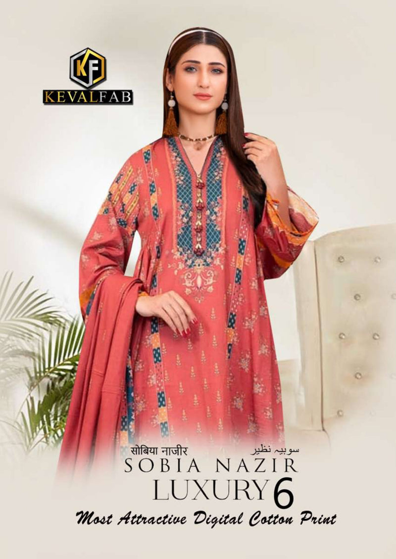 Keval Fab Sobia Nazir Vol 6 Pure Premium Cotton Casual Wear Salwar Suit