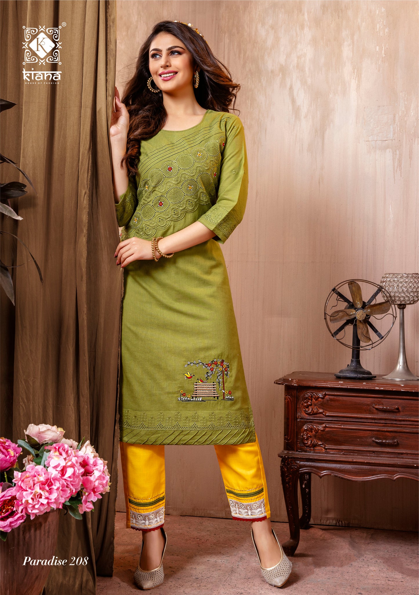 Kiana Fashion Paradise Vol 2 Fancy Cotton Schiffli Work Kurti