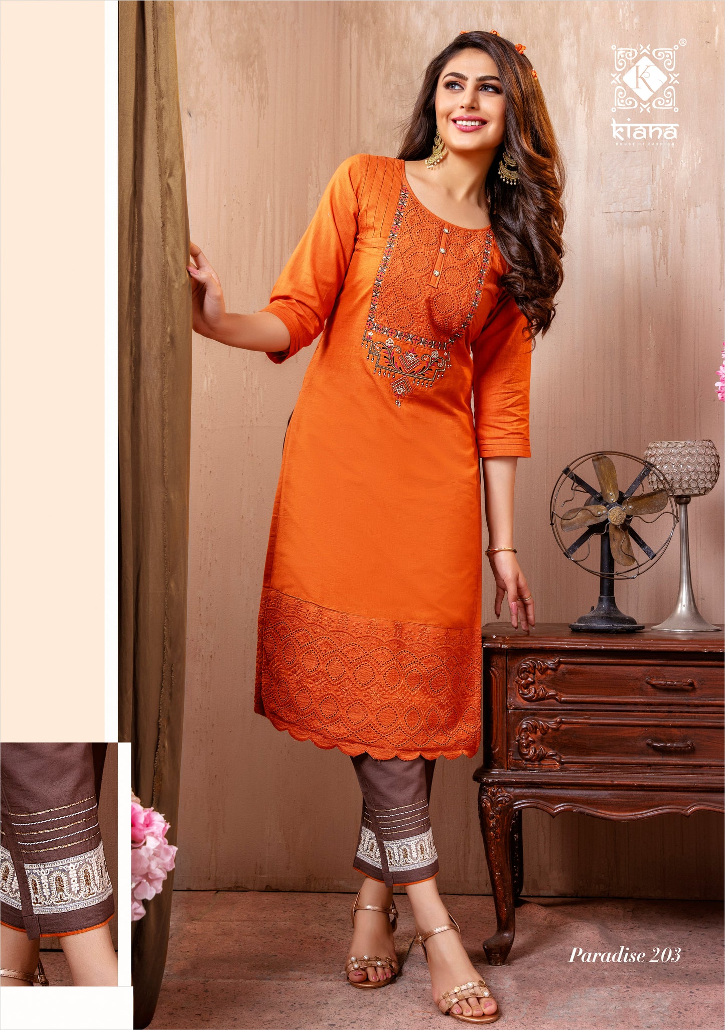 Kiana Fashion Paradise Vol 2 Fancy Cotton Schiffli Work Kurti