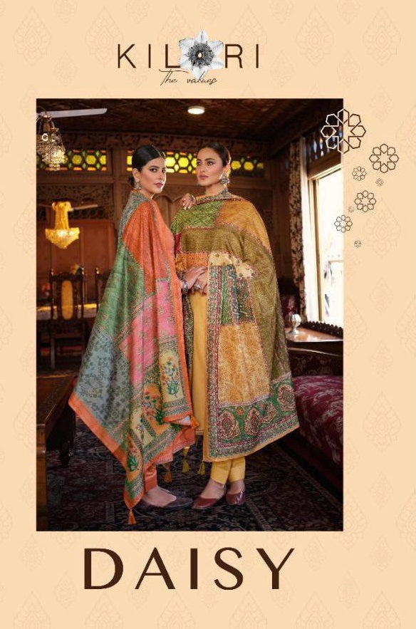 Kilory Trends Daisy Printed Jam Sattin Designer Salwar Suits