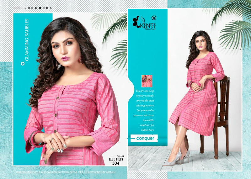 Kinti Blue Hills Vol 3 Handloom Weaving Fancy Kurti