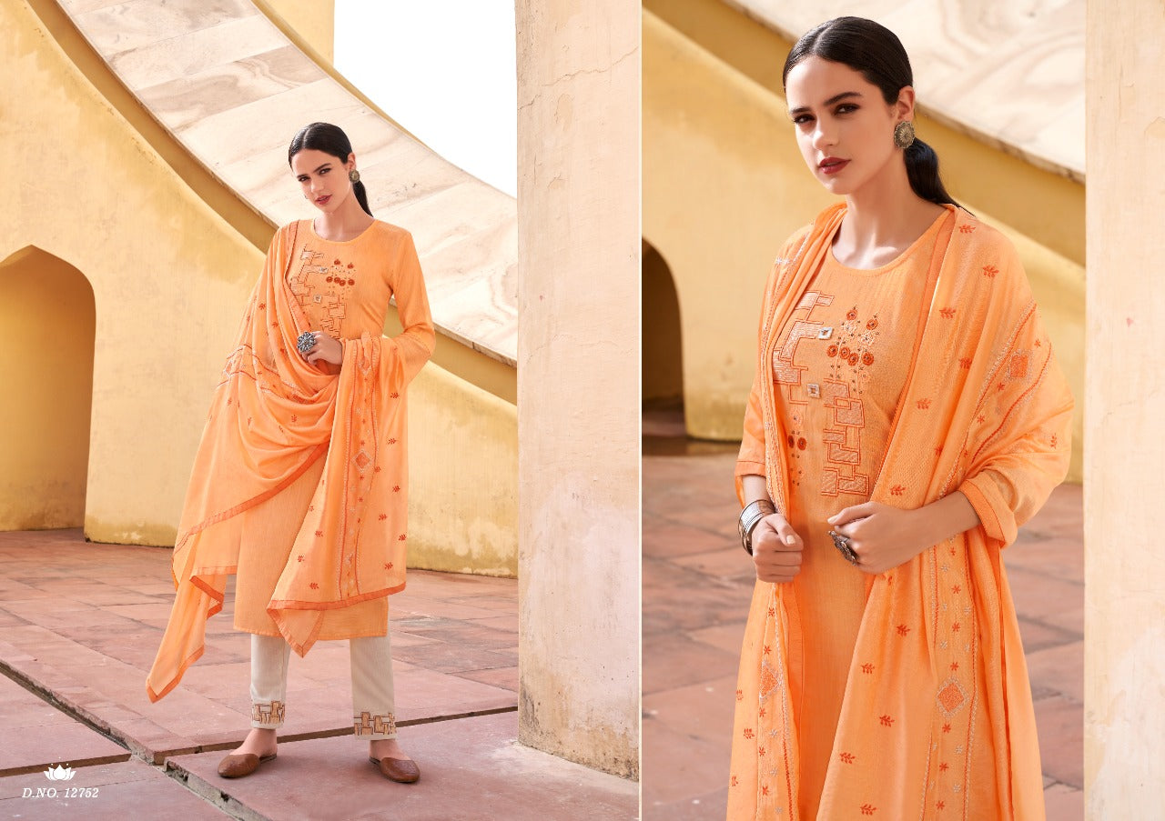 Kivi By Kalaroop Present Aangan Fancy Fabric With Embroidery Work Kurti