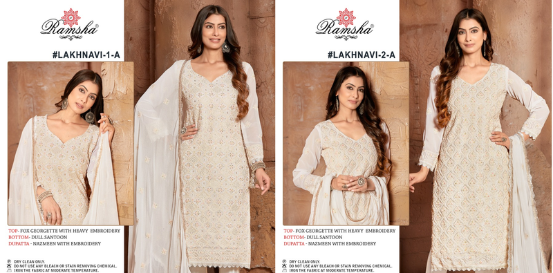 Ramsha Lakhnavi 1 And 2 Georgette Designer Style Party Wear Salwar Suits