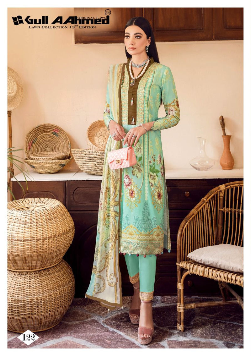 Gull Ahmed Lawn Collection Vol 13 Lawn Cotton With Fancy Work Stylish Designer Pakistani Salwar Kameez