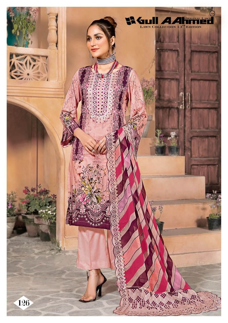 Gull Ahmed Lawn Collection Vol 13 Lawn Cotton With Fancy Work Stylish Designer Pakistani Salwar Kameez