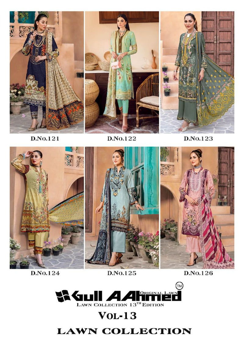 Gull Ahmed Lawn Collection Vol 13 Lawn Cotton With Fancy Work Stylish Designer Pakistani Salwar Kameez