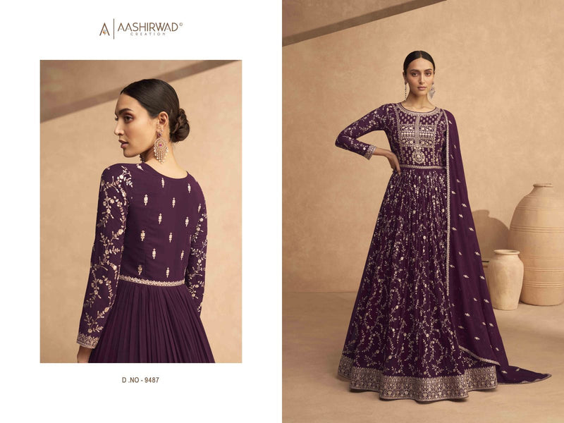 Aashirwad Creation Leela Georgette Heavy Embroidery Work Fancy Designer Partywear Kurti