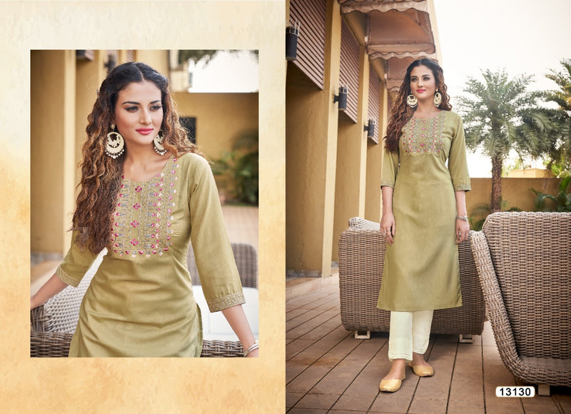 Kalaroop Kajree Fashion Rayon Party Wear Kurtis With Beautiful Embroidery