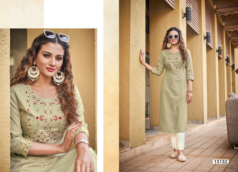 Kalaroop Kajree Fashion Rayon Party Wear Kurtis With Beautiful Embroidery