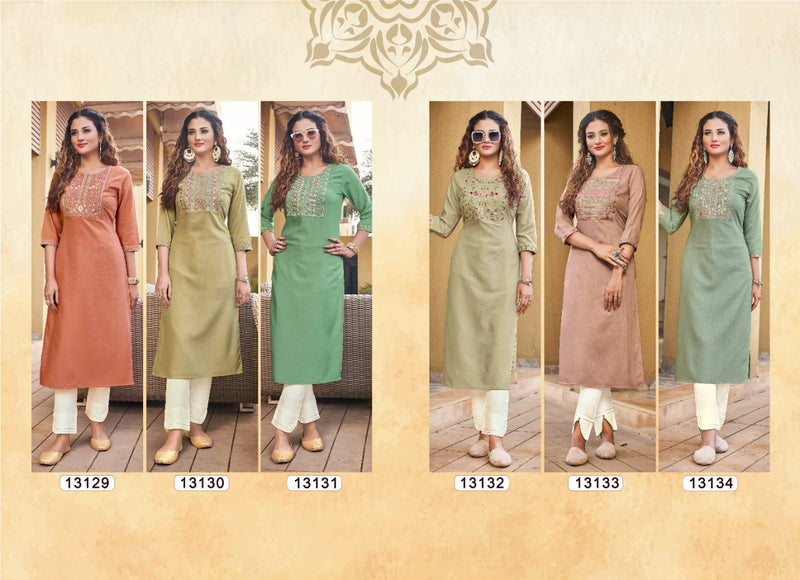 Kalaroop Kajree Fashion Rayon Party Wear Kurtis With Beautiful Embroidery