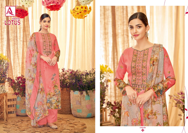 Alok Suits Lotus Jam Cotton Digital Printed Party Wear Salwar Kameez