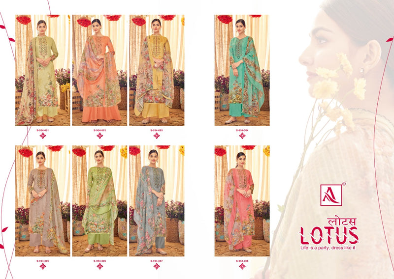 Alok Suits Lotus Jam Cotton Digital Printed Party Wear Salwar Kameez