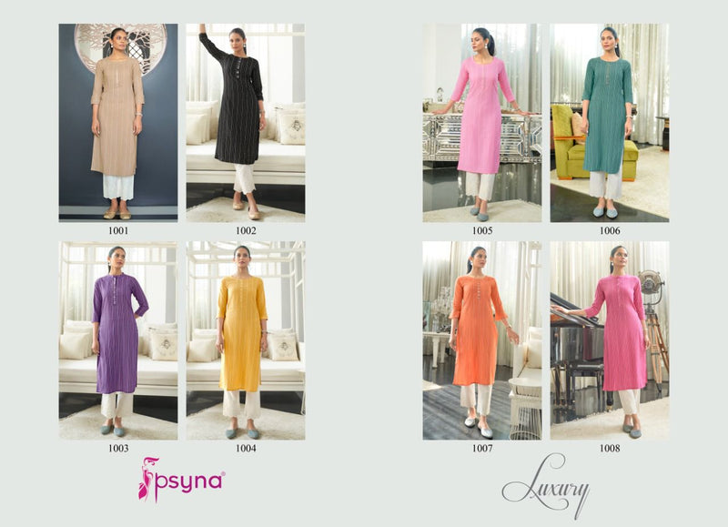 Psyna Luxury Cotton Fancy Cotton Festive Wear Kurtis With Handwork