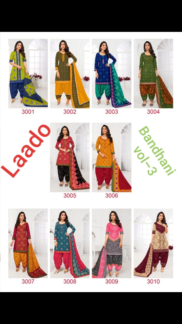 Laado Bandhani Special Vol 3 Pure Cotton Daily Wear Salwar Suit