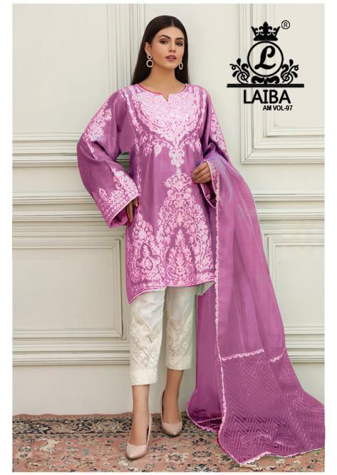 Laiba Am Vol 97 Pure Georgette Heavy Embroidery Work Pret Kurti