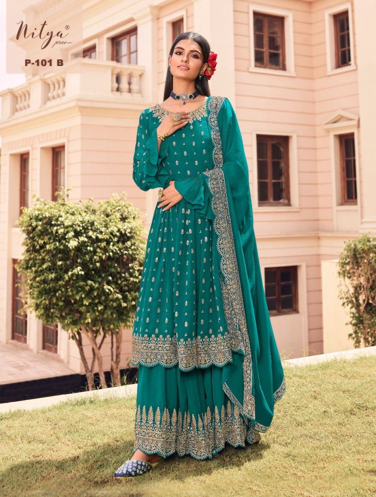 Lt Nitya 101 Colours Georgette Designer Partywear Pakistani Salwar Kameez