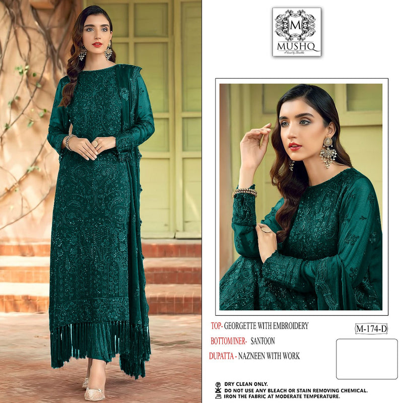 Mushq M 174 E Georgette With Heavy Embroidery Work Stylish Designer Party Wear Salwar Kameez