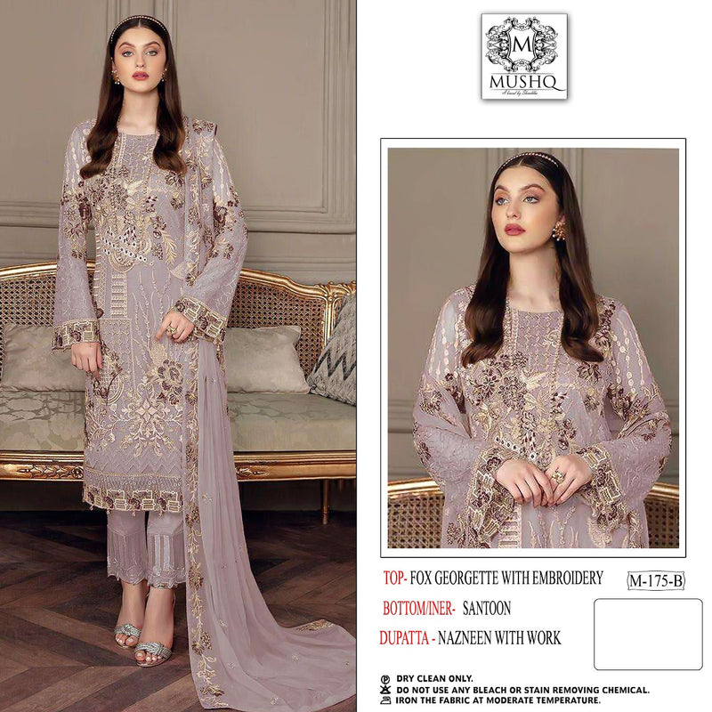 Mushq Dno M 175 B Georgette With Heavy Embroidery Work Stylish Designer Pakistani Party Wear Salwar Kameez