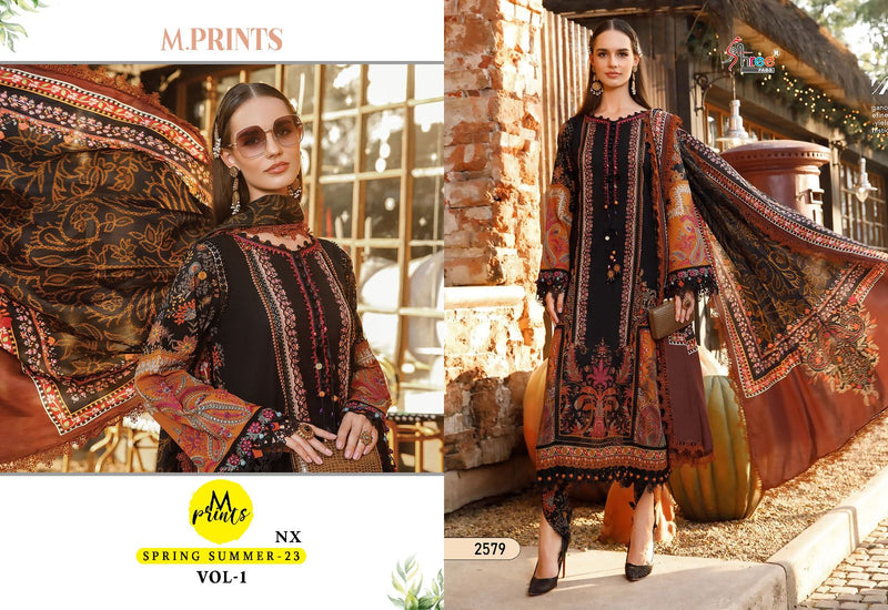 Shree Fabs M Print Spring Summer 23 Vol 1 Nx Pure Cotton Print Exclusive Embroidery Patches Fancy Designer Party Wear Salwar Suit