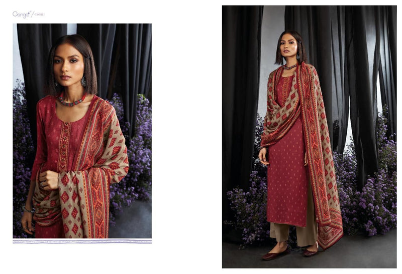 Ganga Maahru Cotton Satin Party Wear Embroidered Salwar Kameez With Digital Print