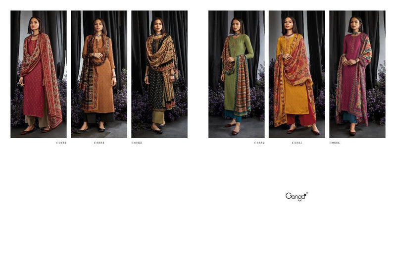 Ganga Maahru Cotton Satin Party Wear Embroidered Salwar Kameez With Digital Print