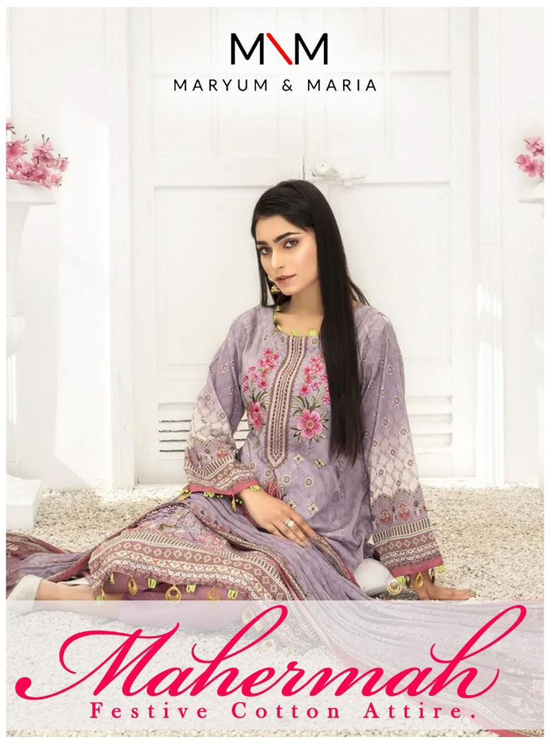 Maryum & Maria Mahermah Pure Cotton Karachi Pakistani Salwar Suit