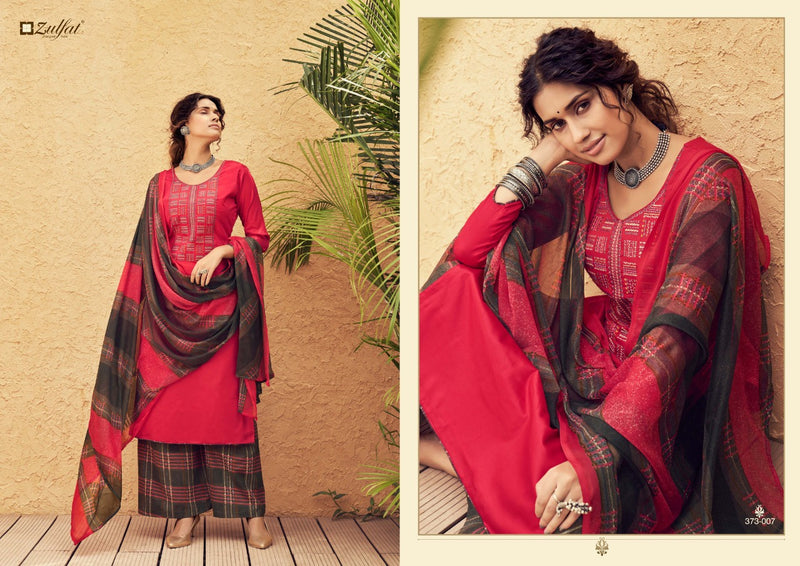 Zulfat Designer Suits Mahonia Jam Cotton Pinted Party Wear Salwar Kameez