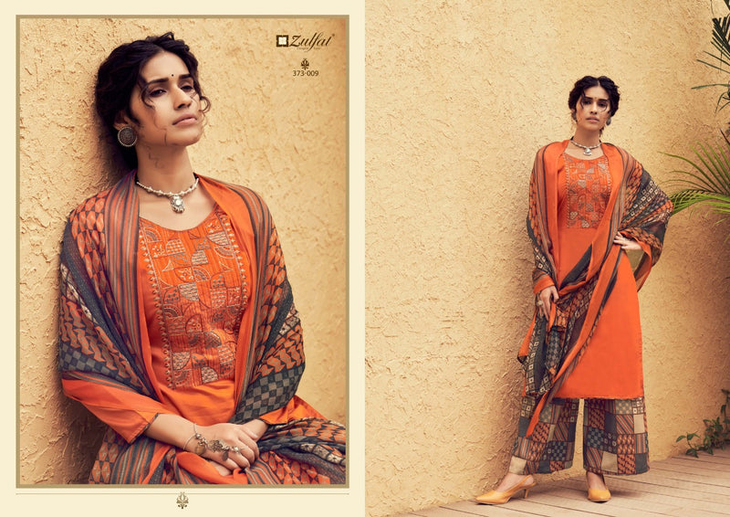 Zulfat Designer Suits Mahonia Jam Cotton Pinted Party Wear Salwar Kameez