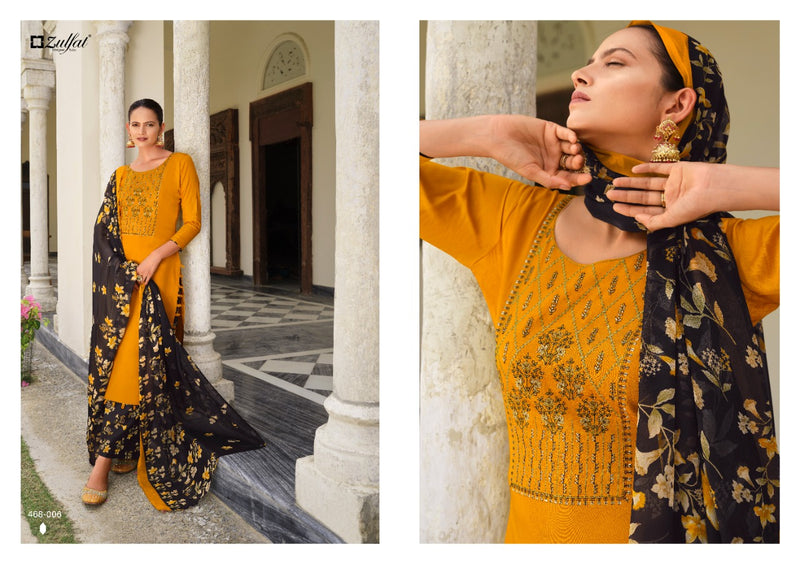 Zulfat Designer Suits Mahonia Vol 3 Pure Jam Cotton Embroidered Salwar Suit