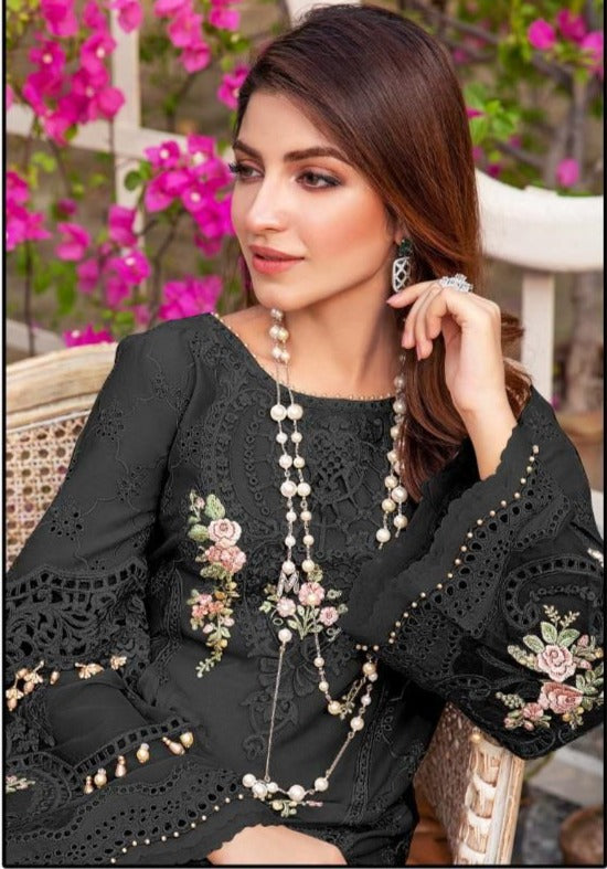 Majesty D No 1163 Fox Georgette  Embroidered Pakistani Style Party Wear Salwar Suits