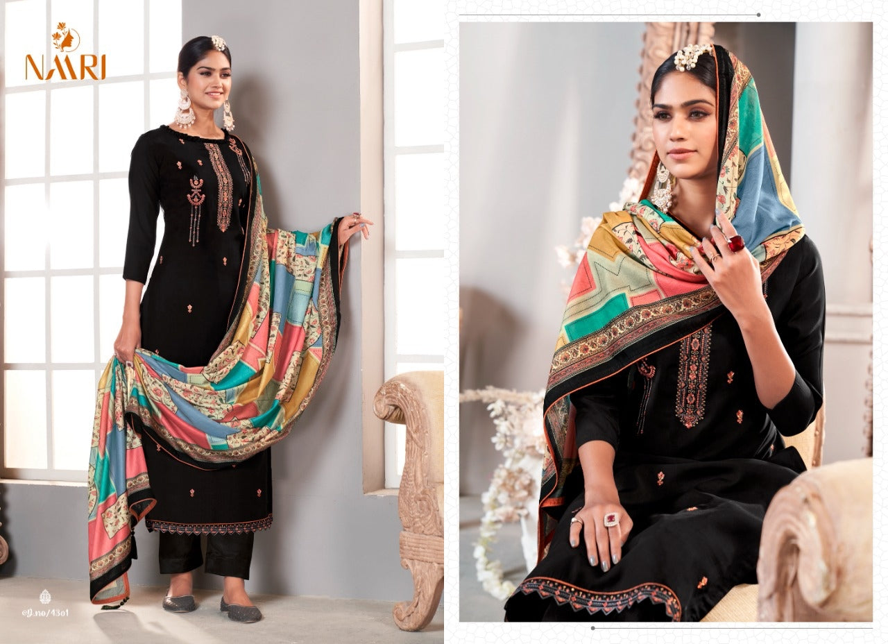 Naari Malabar Silk With Heavy Embroidery Work Stylish Designer Party Wear Fancy Salwar Kameez