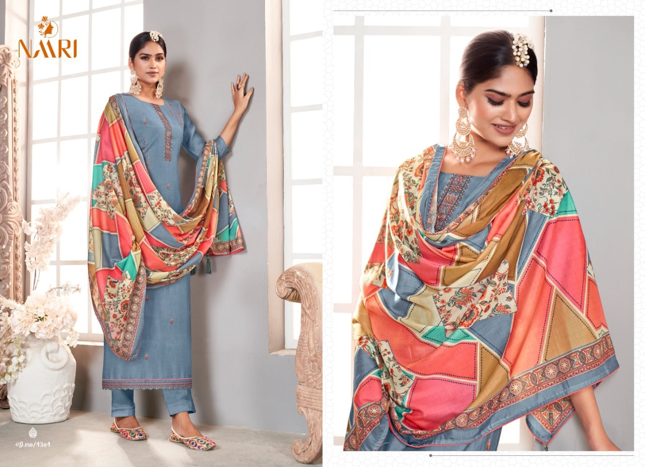 Naari Malabar Silk With Heavy Embroidery Work Stylish Designer Party Wear Fancy Salwar Kameez