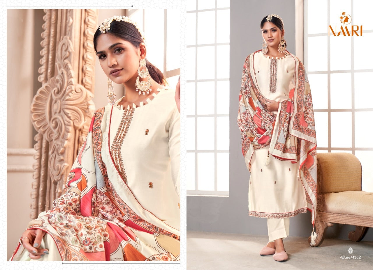 Naari Malabar Silk With Heavy Embroidery Work Stylish Designer Party Wear Fancy Salwar Kameez