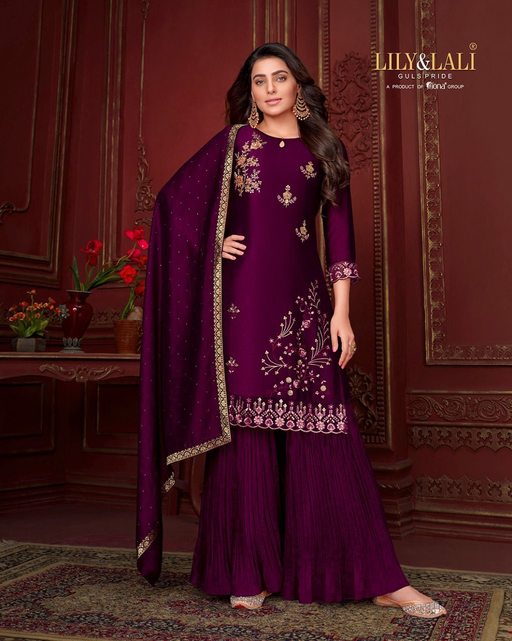 Lily And Lali Malang Embroidery & Handwork on Super Silk with Inner Work Stylish Designer Party Wear Kurti