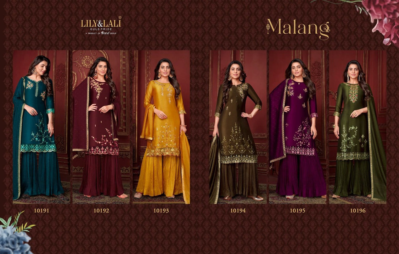 Lily And Lali Malang Embroidery & Handwork on Super Silk with Inner Work Stylish Designer Party Wear Kurti