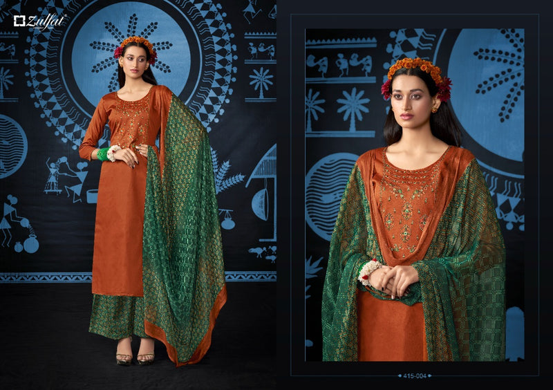 Zulfat Designer Suits Mandakini Jam Cotton Designer Festive Wear Embroidered Salwar Kameez