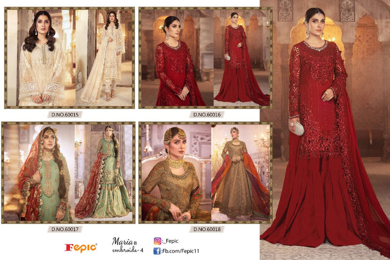 Fepic Rosemeen Maria B Vol 4 Georgette With Heavy Embroidery Work Stylish Designer Wedding Wear Salwar Kameez