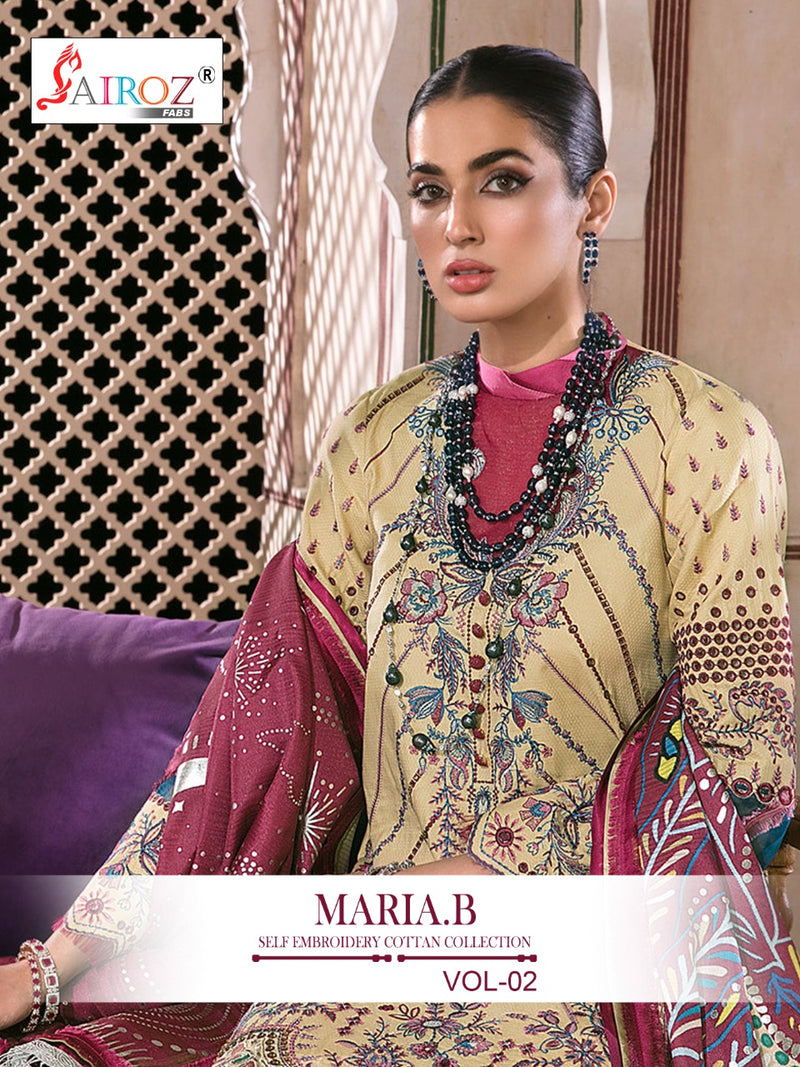 Sairoz Fabs Maria Vol 2 Pure Cotton With Heavy Embroidery Stylish Designer Pakistani Festive Wear Salwar Kameez