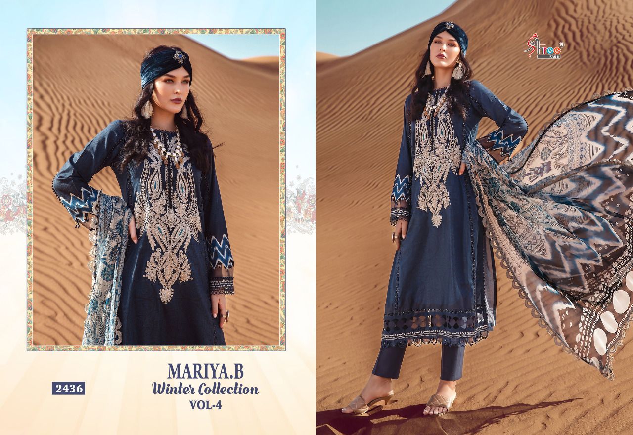 Shree Fabs Maria B Winter Collection Vol 4 Pashmina With Heavy Embroidery Work Stylish Designer Salwar Kameez