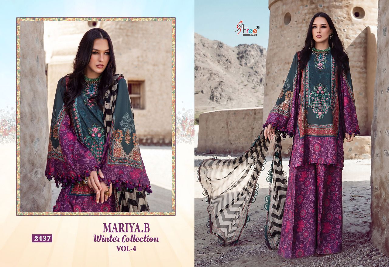 Shree Fabs Maria B Winter Collection Vol 4 Pashmina With Heavy Embroidery Work Stylish Designer Salwar Kameez