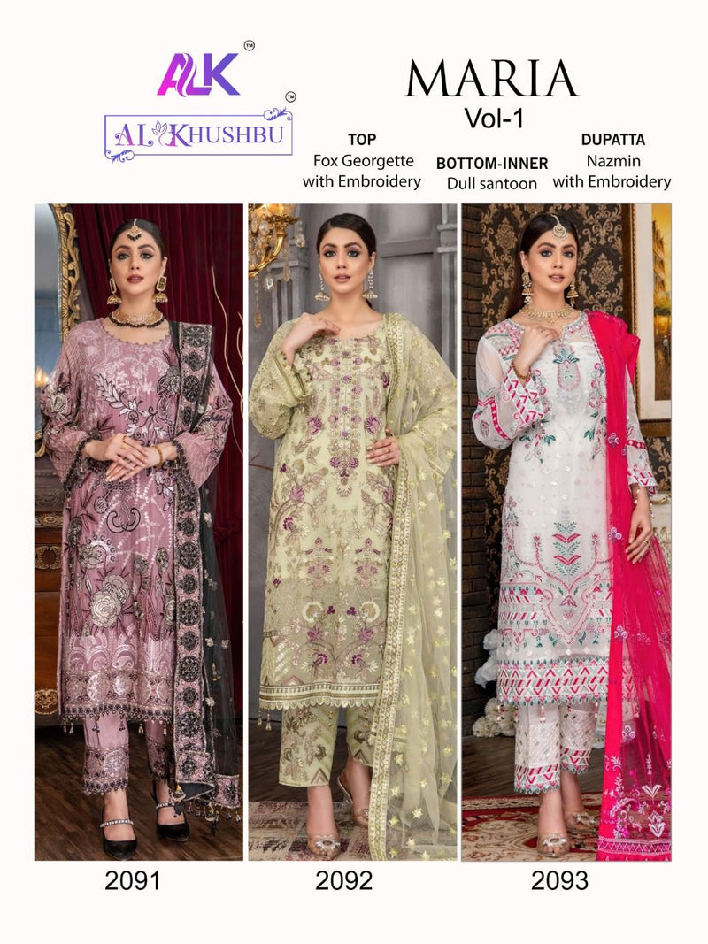 Al Khushbu Mariya Vol 1 Georgette With Heavy Embroidery Work Stylish Designer Pakistani Party Wear Salwar Kameez